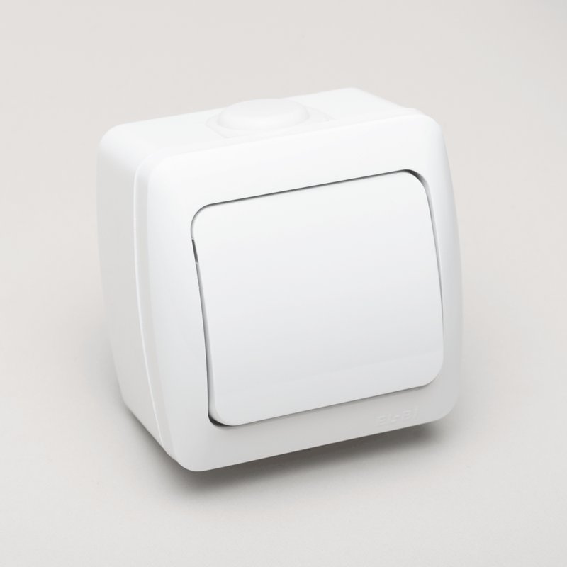 Intrerupator simplu aplicat Elbi Zirve 10A, EL0000447, alb - imagine 2