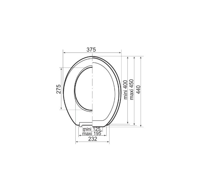 Capac WC din polipropilena, inchidere standard, 375 x 440 mm, Wirquin - imagine 2