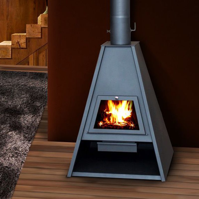 Soba pe lemne Victoria 05 Delta, 16.1 kW, samotata,  clasa A, Gri grafit - imagine 2