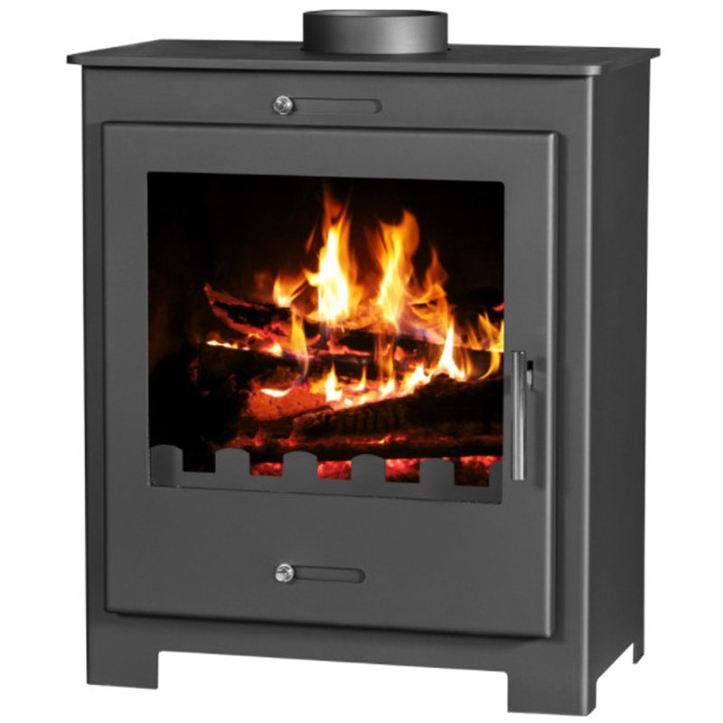 Soba cu sistem de incalzire a apei Victoria 05 Nero Lux B, 11 kW, cazan incorporat, Gri grafit - imagine principală