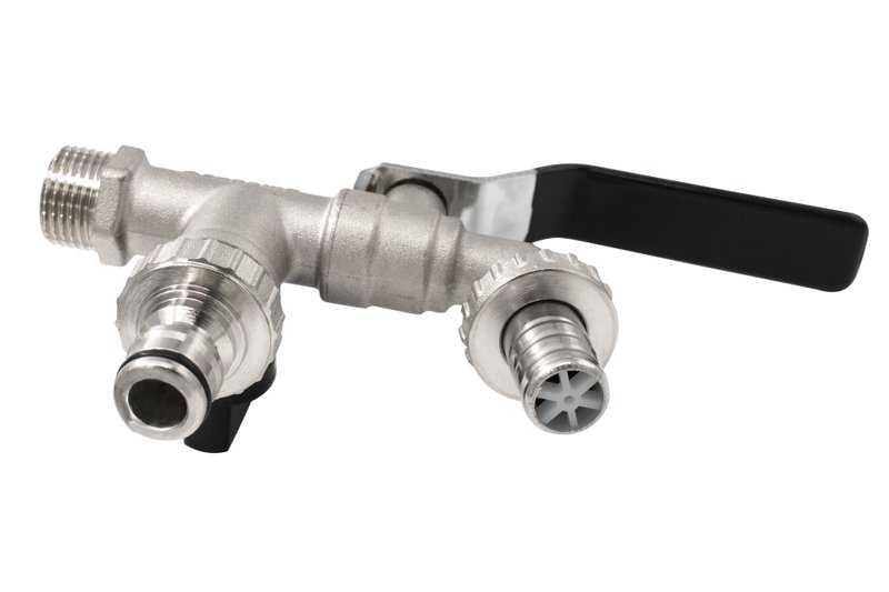 Robinet dublu serviciu cu doua iesiri, 1/2", Everline - imagine 2