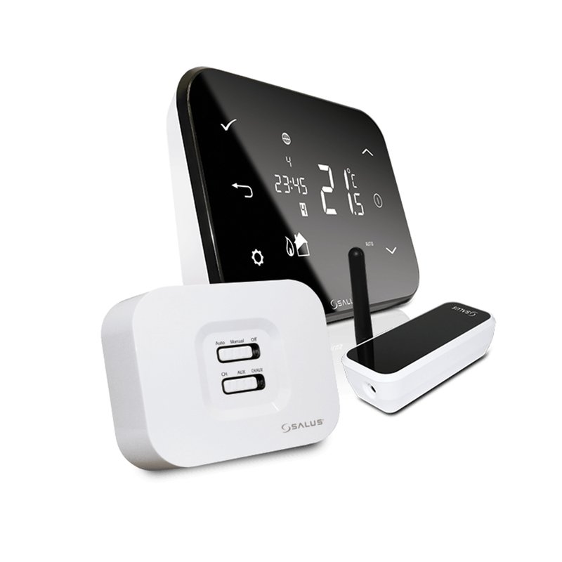 Termostat ambient Salus, controlat prin internet, IT 500, LCD, cu Wi-Fi - imagine 2