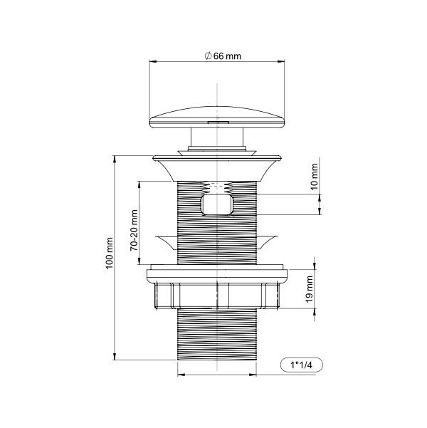 Ventil quick clack cu preaplin pentru lavoar, 100, 1''1/4, alb, Wirquin, 30950182 - imagine 2