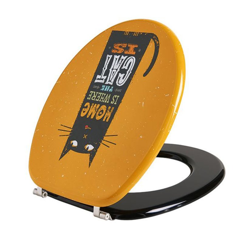 Capac WC Wirquin Woody Cat, 445 x 375 mm, balamale din otel inoxidabil, inchidere lenta - imagine 2