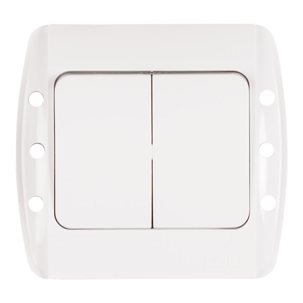 Intrerupator dublu incastrat Elbi Zirve 10A, EL0000041, alb - Prompt Service