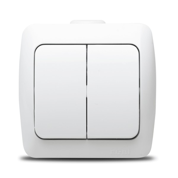 Intrerupator dublu aplicat Elbi Zirve 10A, EL0000448, alb - Prompt Service