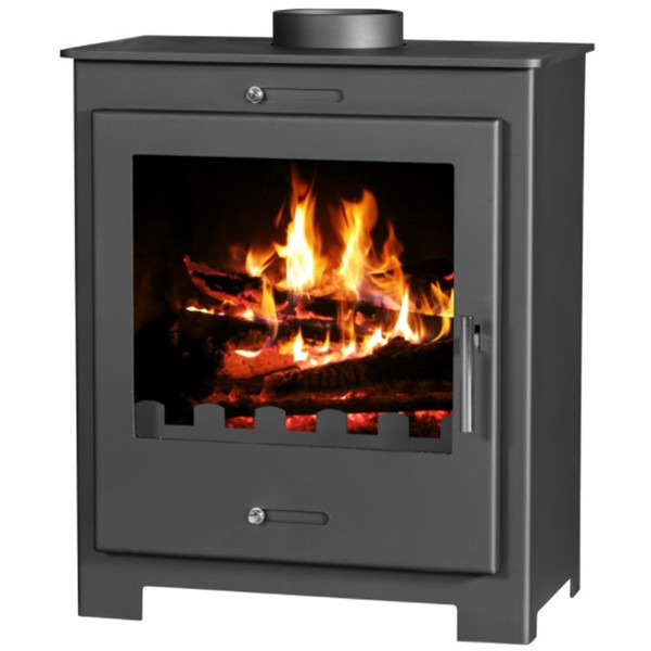 Soba cu sistem de incalzire a apei Victoria 05 Nero Lux B, 11 kW, cazan incorporat, Gri grafit - Prompt Service