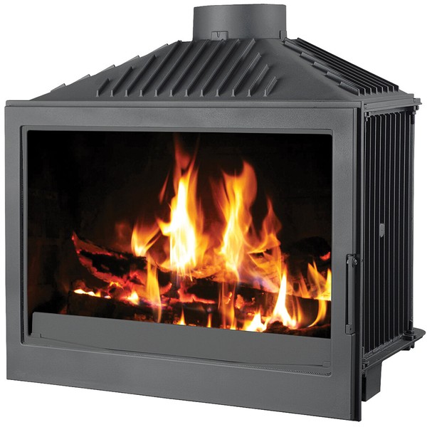 Semineu pe lemn Victoria 05 Bordeaux, 20 kW, vedere panoramica, Negru grafit - Prompt Service