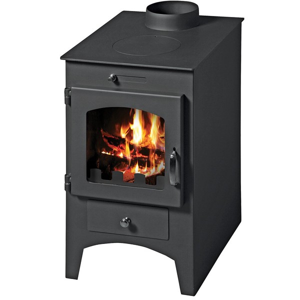 Soba pe lemn cu plita Victoria Bora C, 9,5 kW, culoare gri grafit - Prompt Service