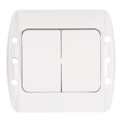 Intrerupator dublu incastrat Elbi Zirve 10A, EL0000041, alb