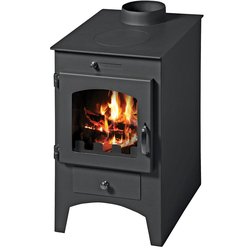 Soba pe lemn cu plita Victoria Bora C, 9,5 kW, culoare gri grafit