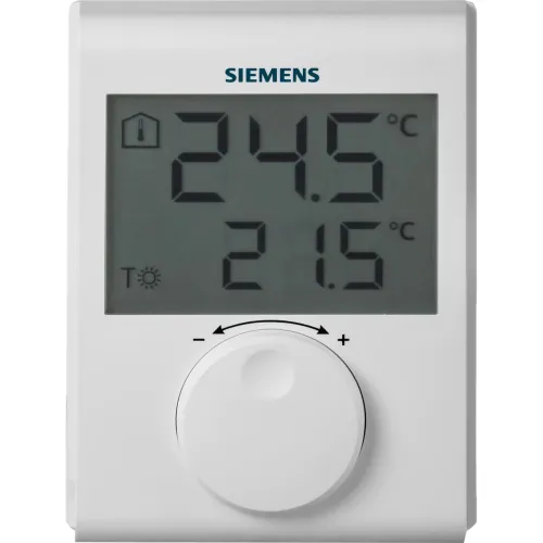 Termostat ambiental Siemens RDH100RF, fara fir, neprogramabil, afisaj digital, centrala termica