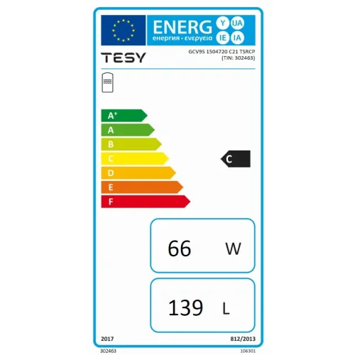 Boiler termoelectric 80 l Tesy ModEco GCV6S 804720 C21 TSRCP, clasa eficienta C, 302460