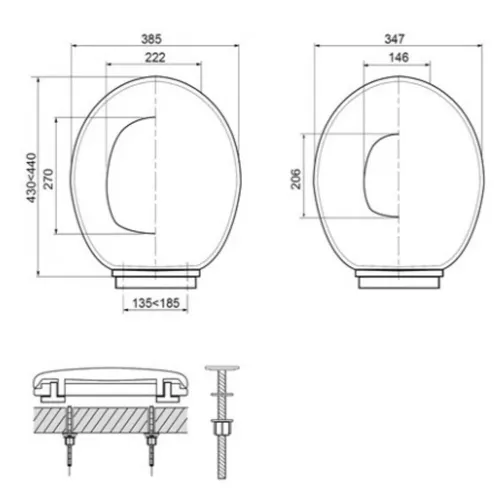 Capac WC din polipropilena, cu adaptor pentru copii, inchidere lenta, 385 x 440 mm, Wirquin Family