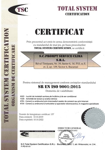 Certificat 9001:2015