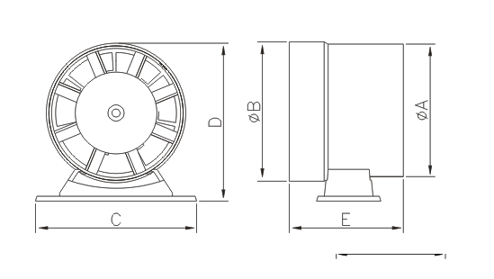 Dimensiuni ventilator industrial Dospel Polo 1