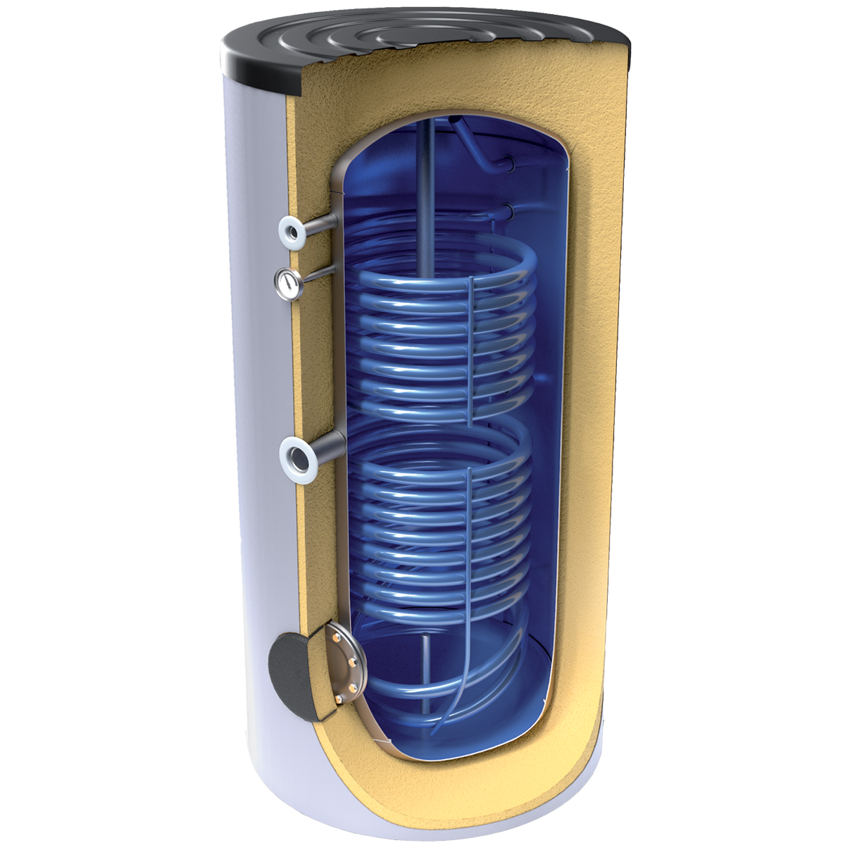 Boiler termo pentru apa calda menajera Tesy EV 7/5 S2 200 65 A PS, 200 litri, doua serpentine, clasa eficienta A, 305629
