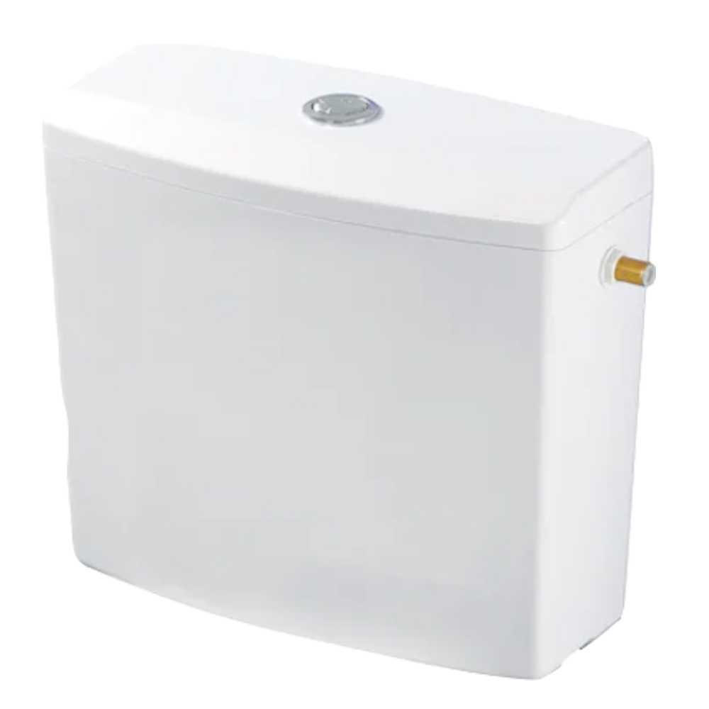 Rezervor WC antibacterian Wirquin Defi, buton cromat, alb
