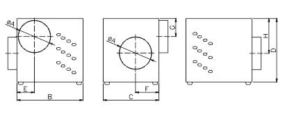 Dimensiuni ventilator industrial Dospel KOM II 600