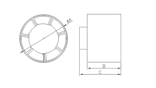 Dimensiuni ventilator industrial Dospel Euro 2