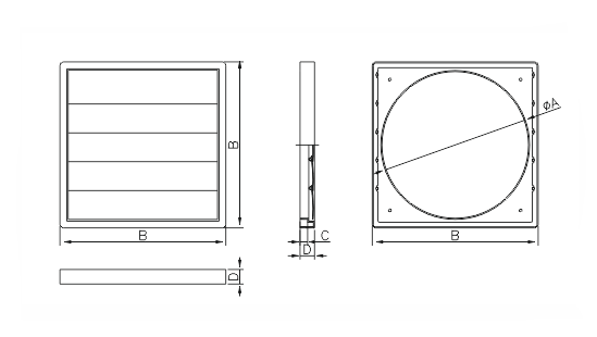 Dimensiuni grila ventilatie Dospel RKZ