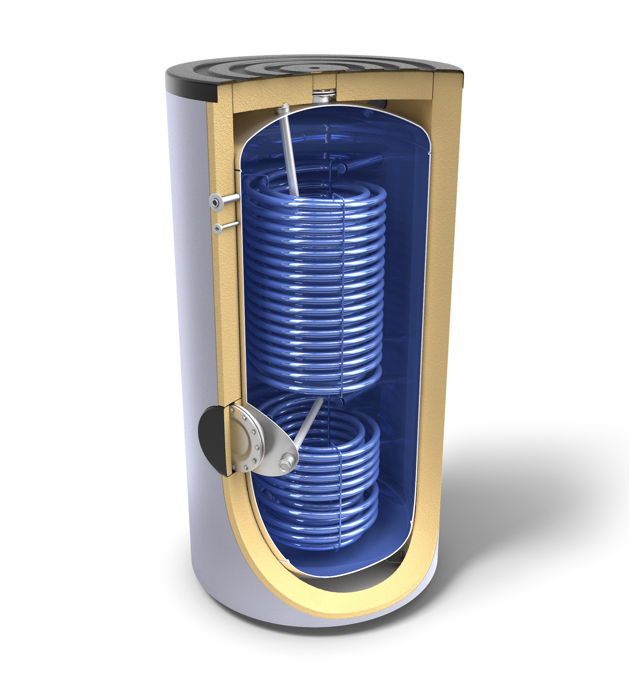 Boiler termo apa calda pentru sisteme pompa caldura Tesy EV 2x9 2x14 S2 800 95 HP, 800 litri, doua - Prompt Service