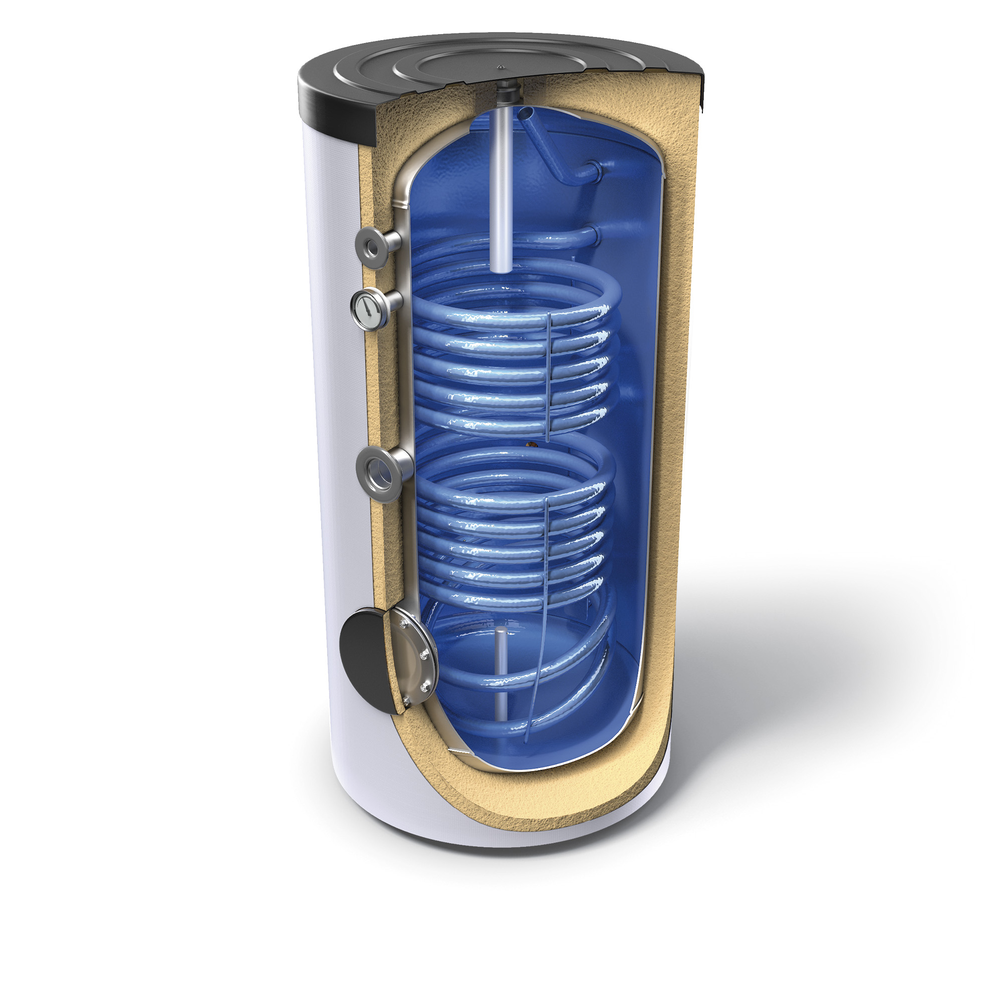 Boiler termo 500 l Tesy EV 15/7 S2 500 75, doua serpentine, clasa eficienta C, 301396