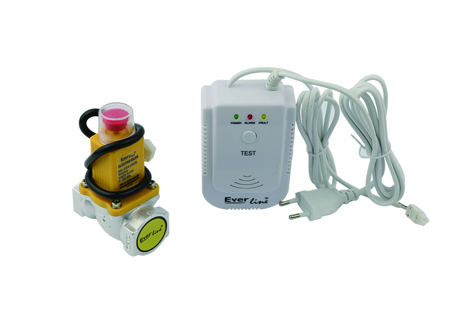 Detector de gaz natural cu electrovalva Everline ELG-QDG/E12, racord 1/2