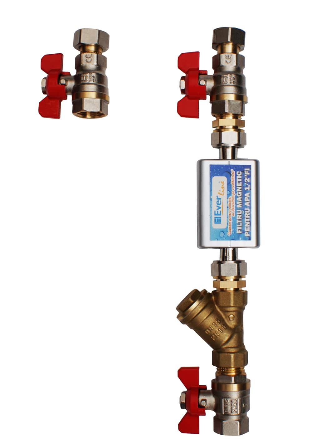 Kit hidraulic montaj boiler electric, Everline, robineti, niple, filtru Y si magnetic 1/2" - Prompt Service