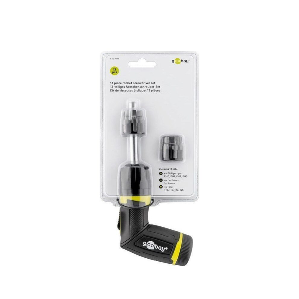 Set surubelnita cu clichet 12 biti, Goobay, TOOL-KIT-SD13-GBAY - Prompt Service
