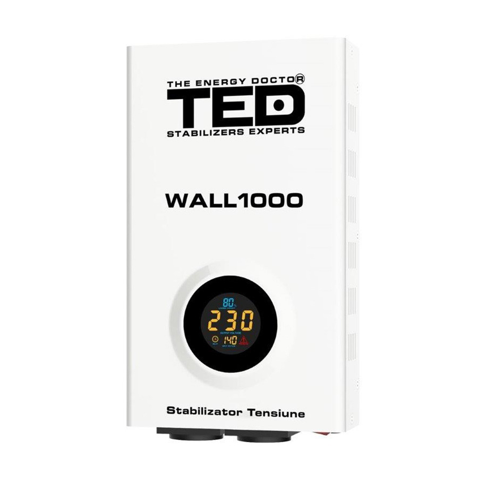Stabilizator retea maxim 1000 VA, LCD, 2 iesiri schuko TED1000WALL - Prompt Service
