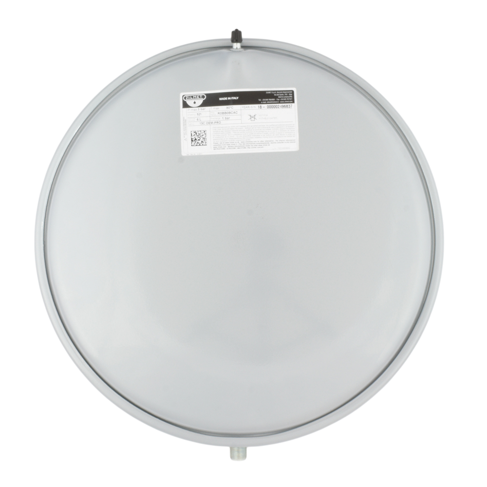 Vas de expansiune 6 litri Zilmet, diametru 392 mm, grosime 61 mm, racord 3/8", membrana fixa, 3 bar, rotund - Prompt Service