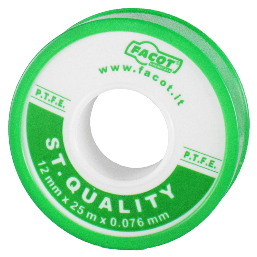 Banda teflon PTFE Facot latime 12 mm, lungime 25 m, grosime 0.076 mm, TEF1225F