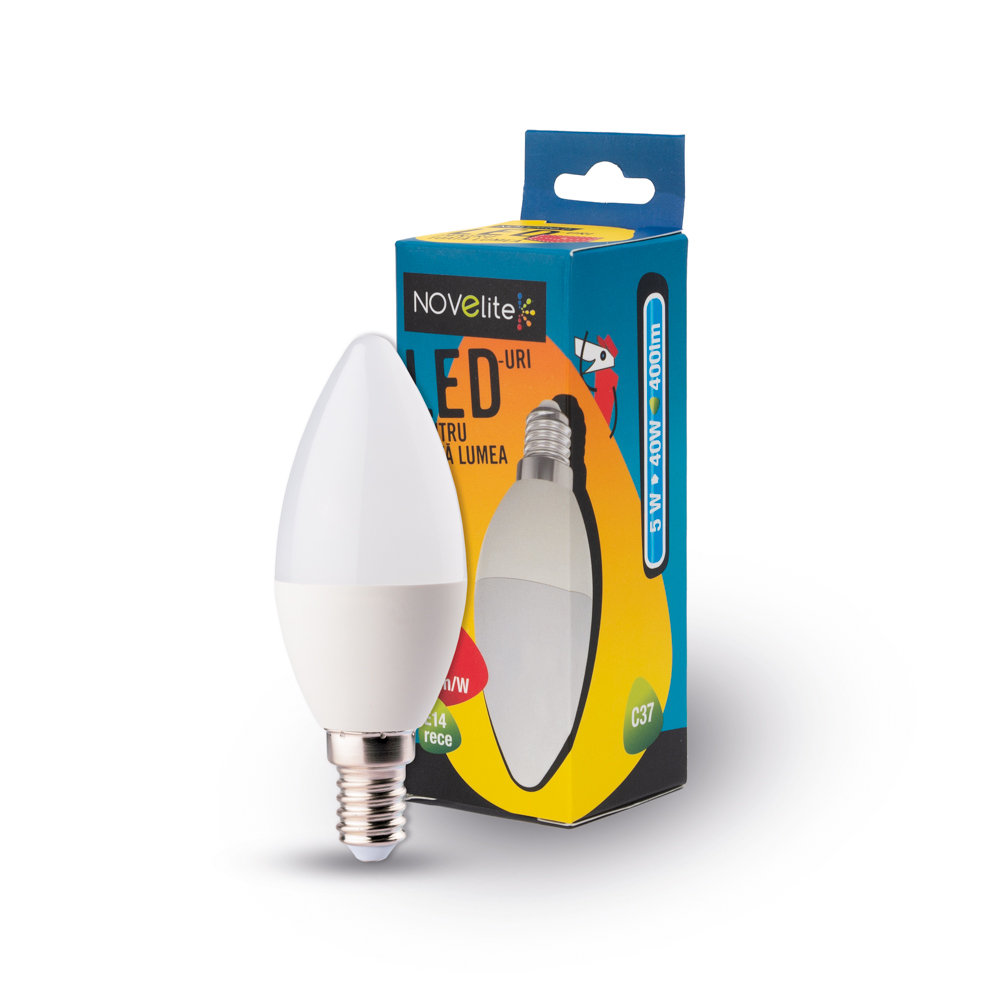 Bec LED lumanare 5W, E14, 6400K, Novelite - Prompt Service