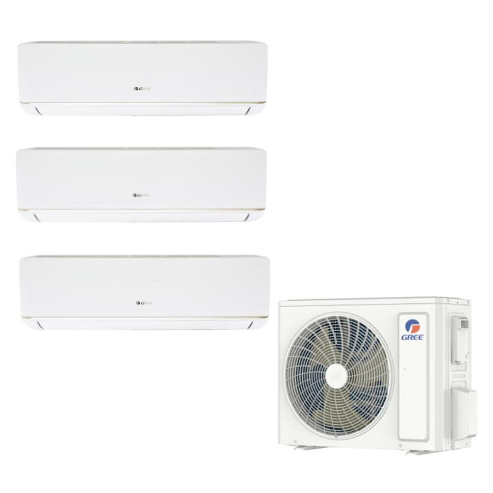 Pachet aer conditionat triplusplit GREE, unitate interna 3 x 9000 btu + unitate externa 24000 btu