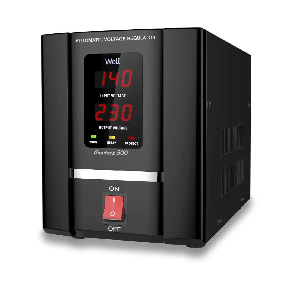 Stabilizator automat de tensiune cu servomotor Well 500VA, AVR-SRV-CONSTANT500-WL Protectie la Tensiune - Prompt Service