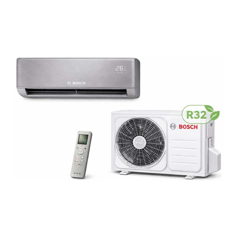 Aparat de aer conditionat Bosch CL7000i-Set 26 ES, 9000 Btu/h, 2,6 kW, R32 ,Wi-Fi inclus, Gri