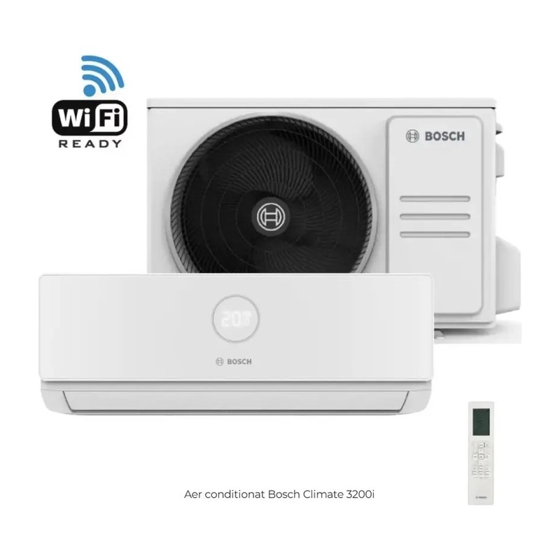 Aparat de aer conditionat Bosch CL3200i-Set 26 WE, 9000 BTU/h, 2,6 kW, R32, Alb