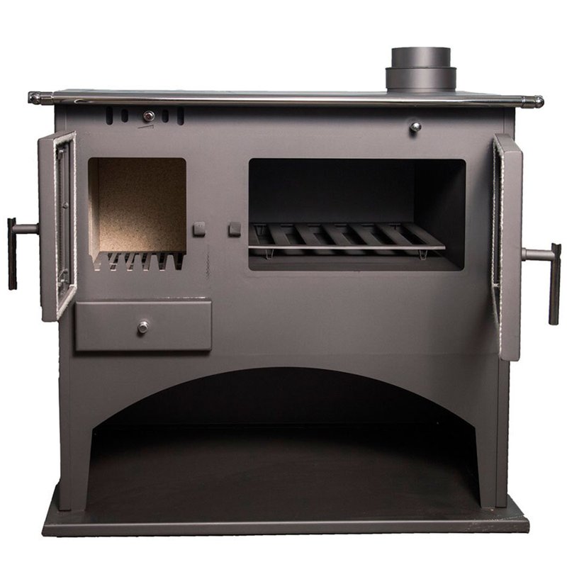 Soba pe lemn cu plita de gatit si cuptor, Victoria 05 Viki 10.5 kW, clasa A, gri grafit - imagine 2