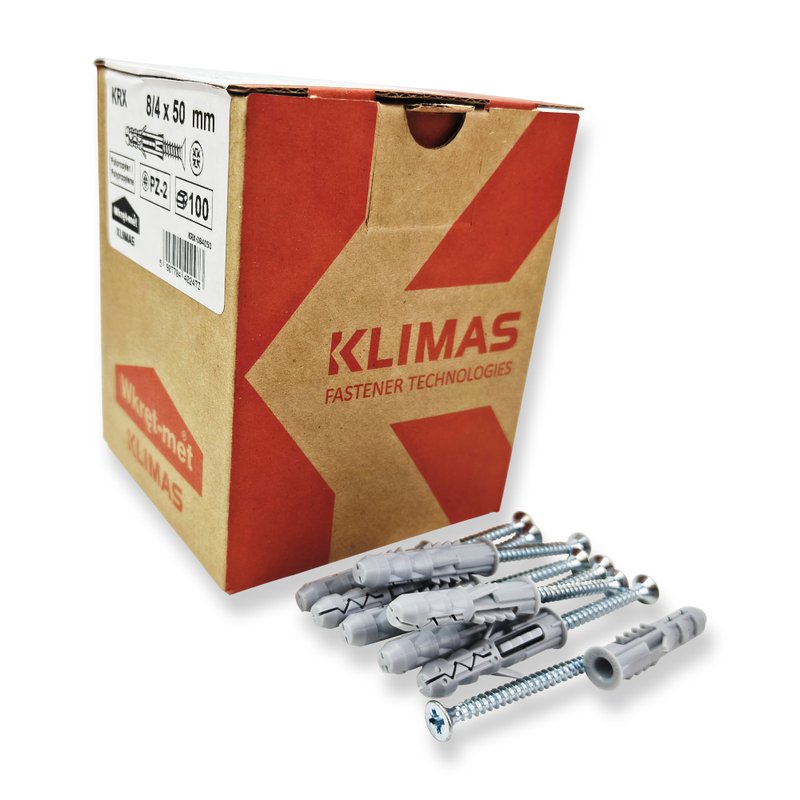 Diblu de fixare cu surub Wkret met Klimas, 8/4x50 - cutie de 100 buc.