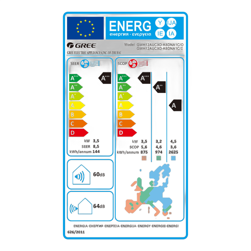 Aparat Aer conditionat Gree Clivia 12000 BTU, GWH12AUCXD-K6DNA1C ENERG