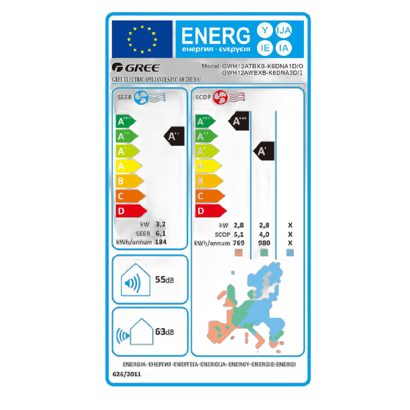 Aer conditionat Gree Cosmo 12000 BTU GWH12AWBXB-K6DNA3, inverter, wifi si kit instalare inclus
