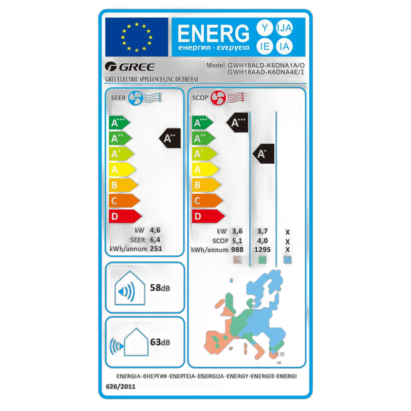 Aparat aer conditionat Gree Bora 18000 BTU, A++, Control WiFi - imagine 3
