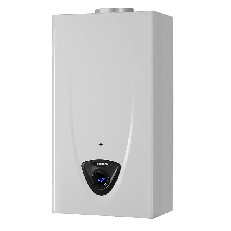 Instant apa Ariston Fast Evo X Display Ont 11 GN EU, alimentare gaz natural, 11 litri/min, aprindere baterii, display LCD - imagine principală