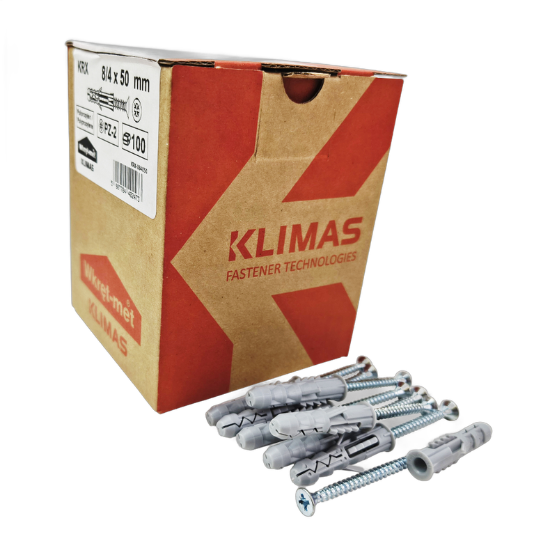 Diblu de fixare cu surub Wkret met Klimas, 8/4x50 - cutie de 100 buc.