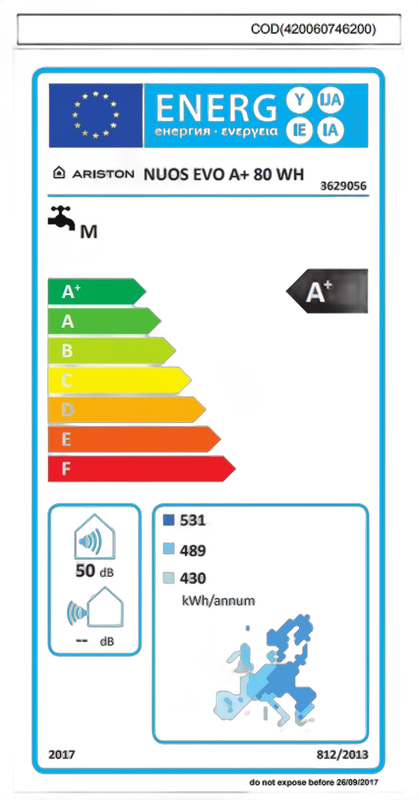 Boiler cu pompa de caldura Ariston Nuos EVO A+ 80 WH, 80 litri - imagine 2