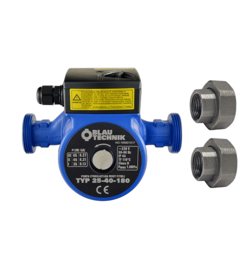 Pompa de circulatie apa potabila Blautechnik  32-60-180, racorduri incluse, inaltime maxima pompare 6 m - imagine principală