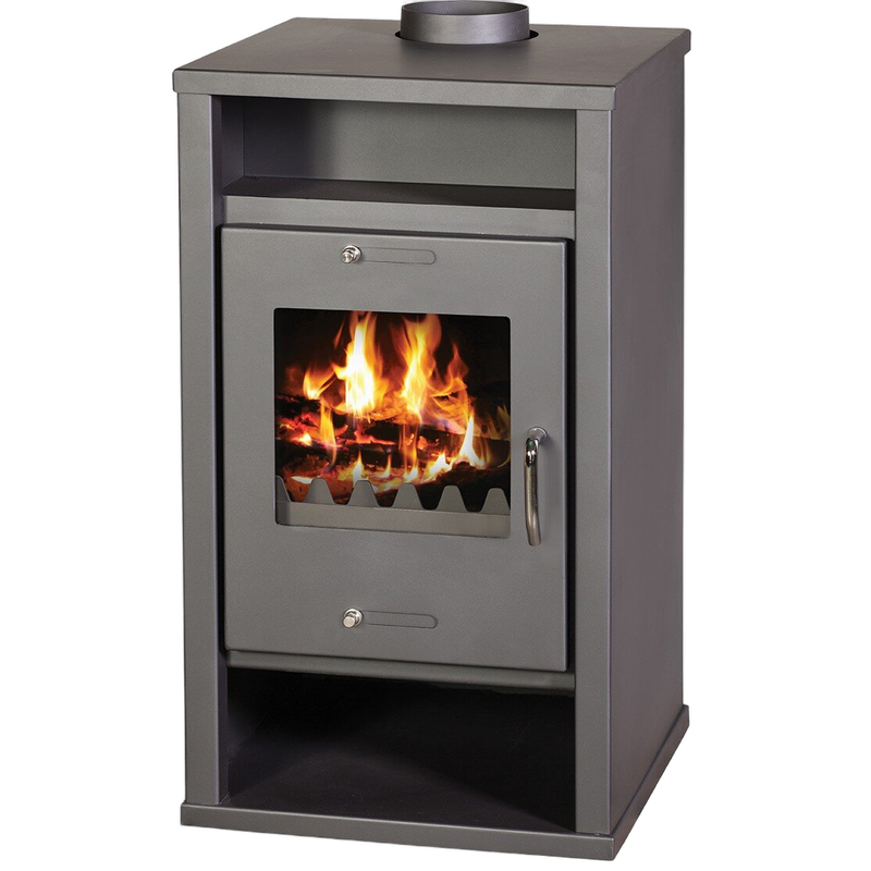 Soba pe lemne tip centrala termica Victoria Deluxe B*, capacitate 12 kW, clasa A, eficienta 73%, racordare la calorifere, culoare negru - imagine principală