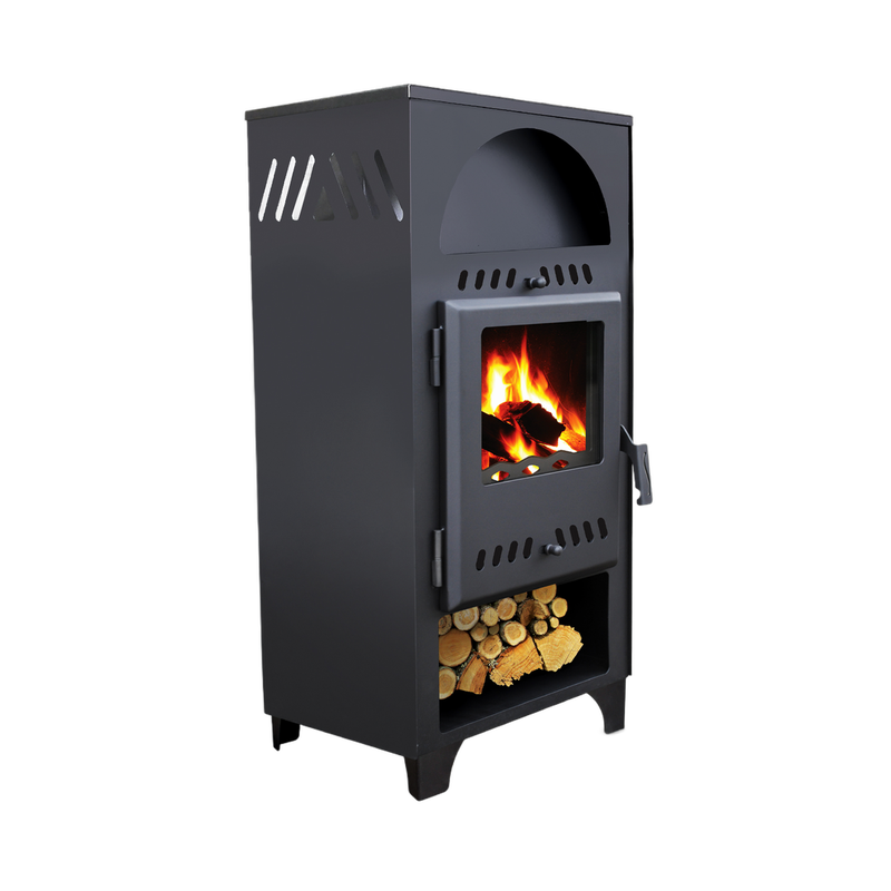 Soba (semineu) pe lemne si brichete, patrat, 7 kW, Kalde - imagine 2