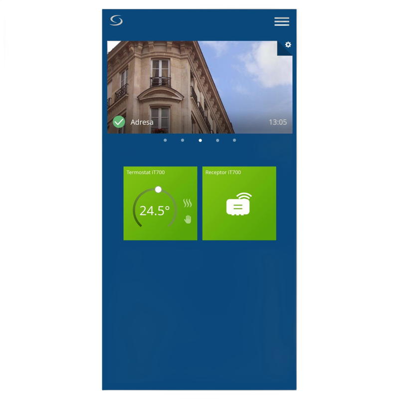 Termostat ambient Salus, controlat prin internet, IT 700, LCD, cu Wi-Fi - ecran principal